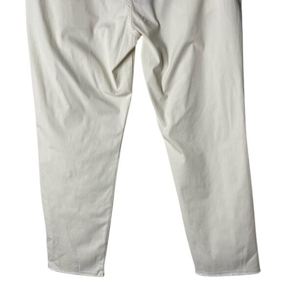 Nili Lotan East Hampton Pants Slim Leg Cropped Low Rise Raw Hem Eggshell Size 10 - Picture 11 of 15